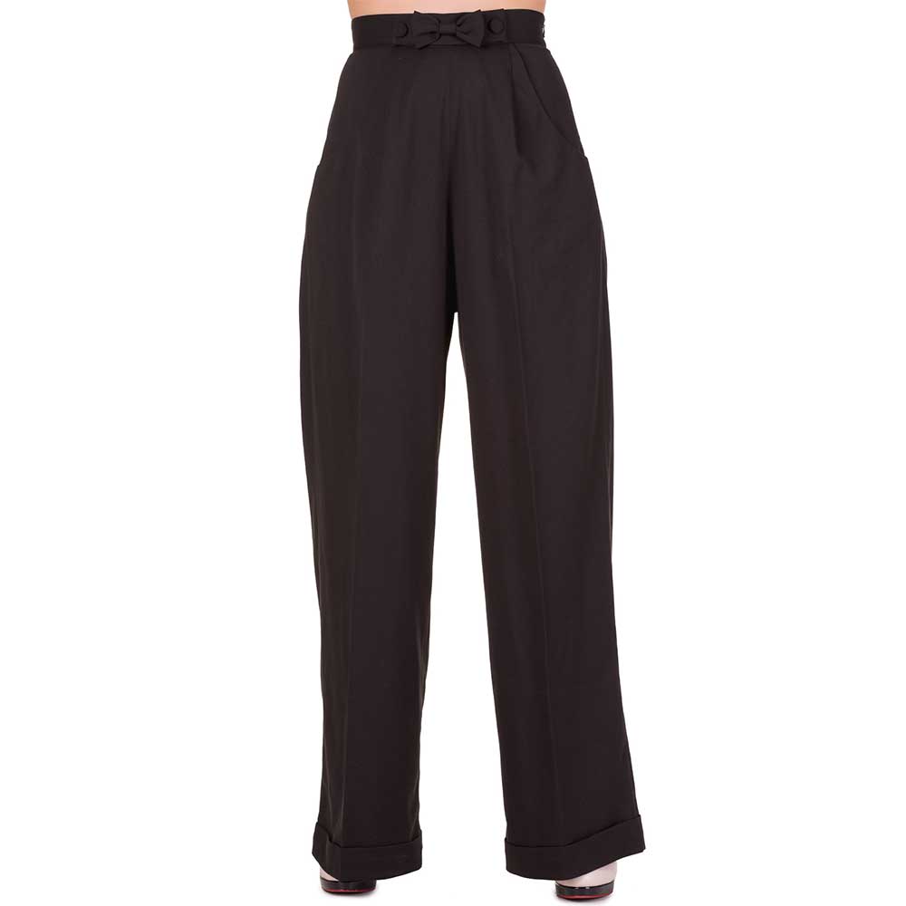 Banned - HIDDEN AWAY Pantalon large - Noir